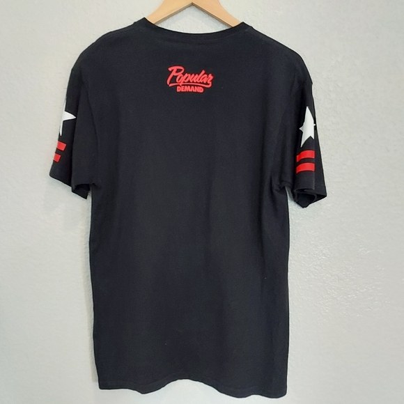 Popular Demand Black Red USA Flag T-Shirt Size Medium - Picture 7 of 9